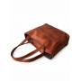 - BRĄZOWA TOREBKA SKÓRA NATURALNA SHOPPER BAG